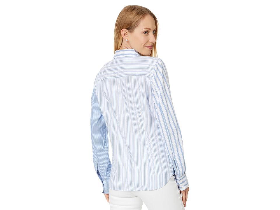 Tommy Hilfiger Stripe Roll Tab Bright White) Women's Clothing Product Image