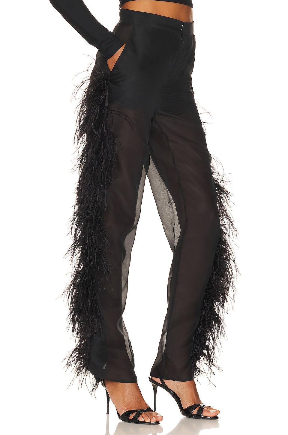 Organza High Waisted Trouser With Ostrich Lapointe Product Image