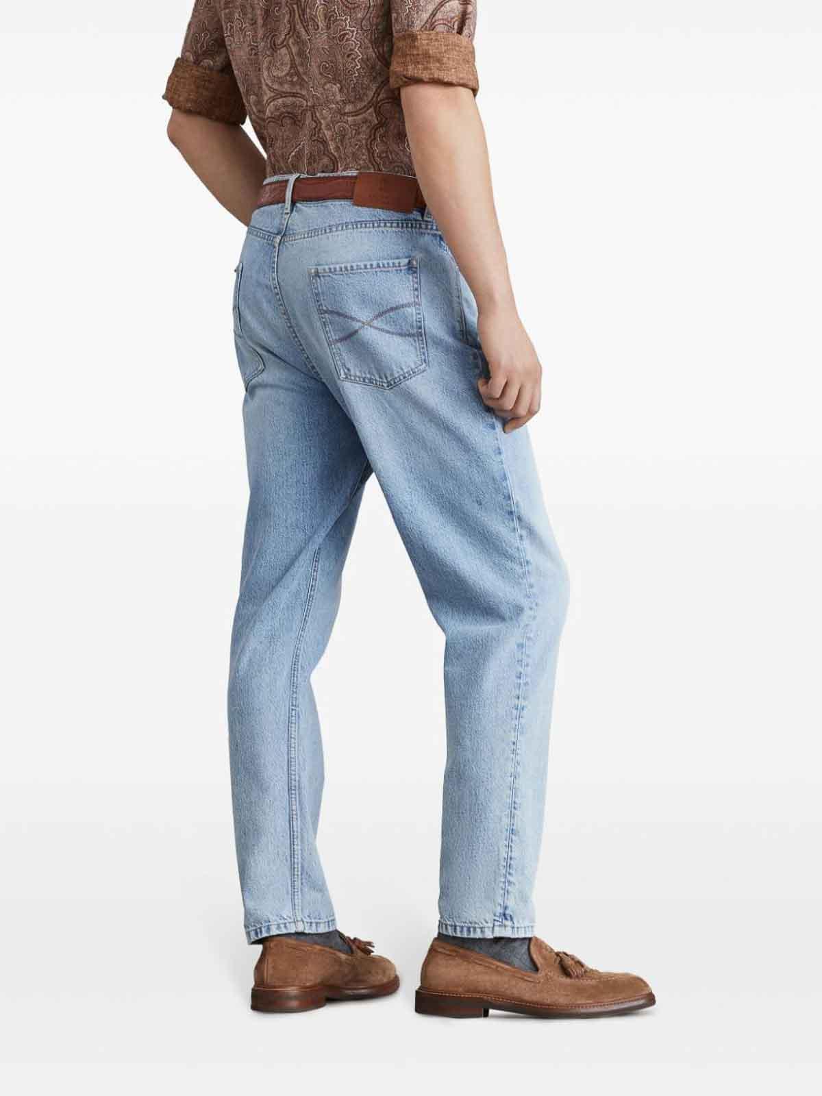 BRUNELLO CUCINELLI Cotton Straight Jeans In Light Blue Product Image