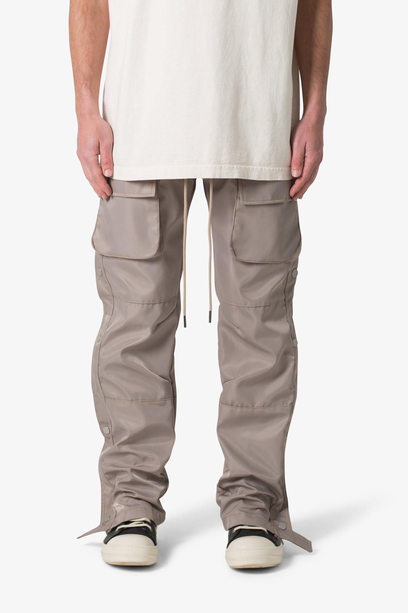 Snap Front Cargo Pants - Grey Product Image
