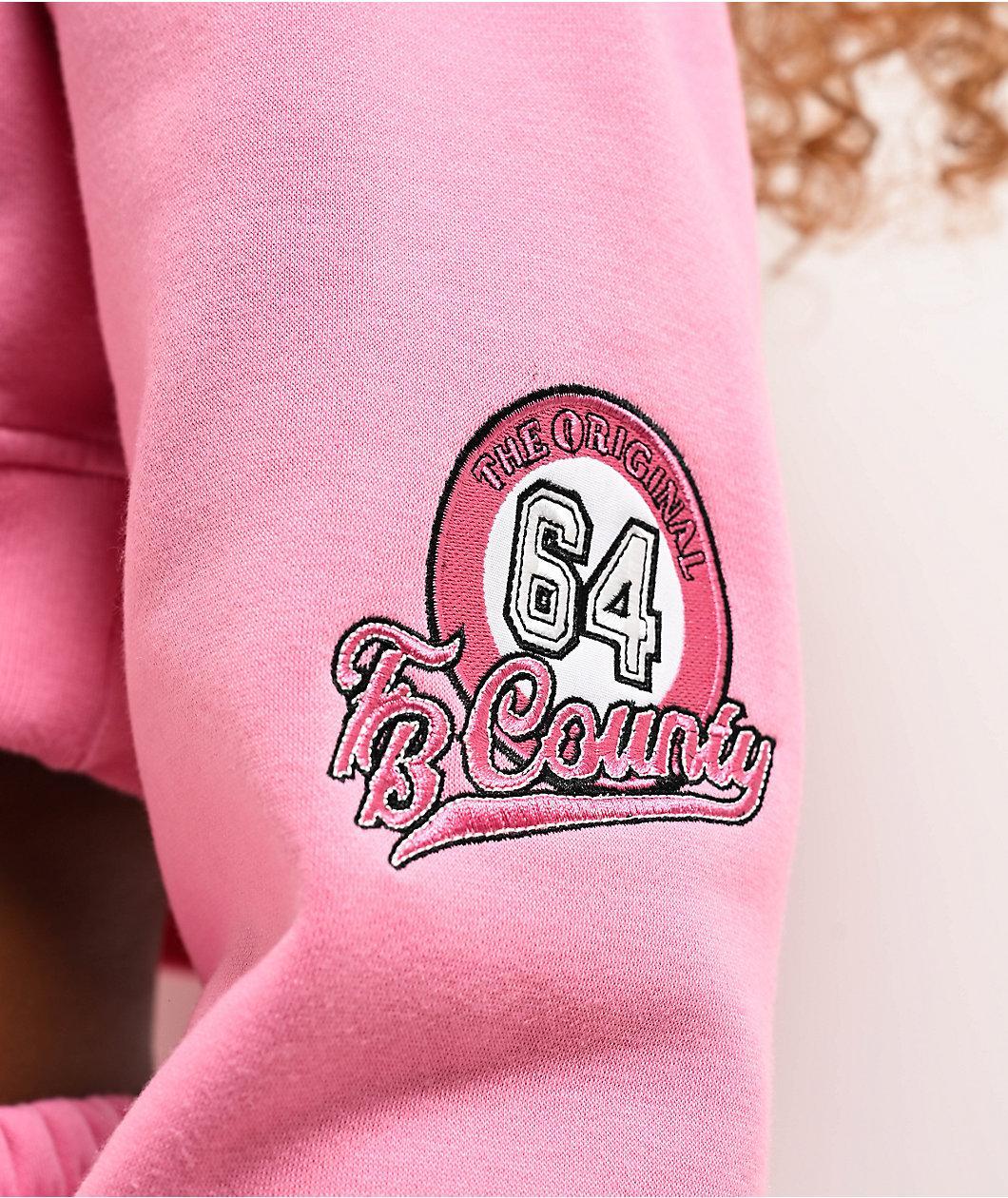 FB County Old School Pink Crop Hoodie Product Image