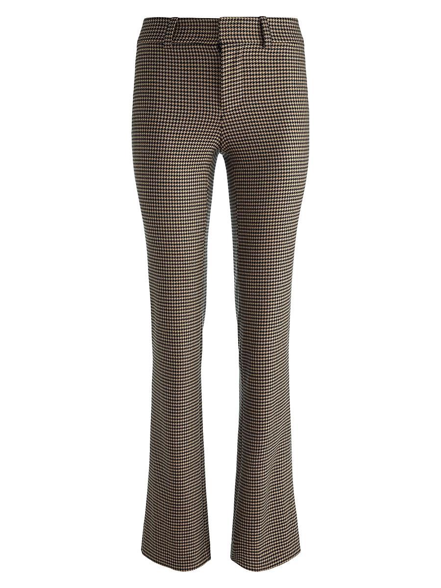 Womens New Olivia Houndstooth Slim Flare Trousers Product Image