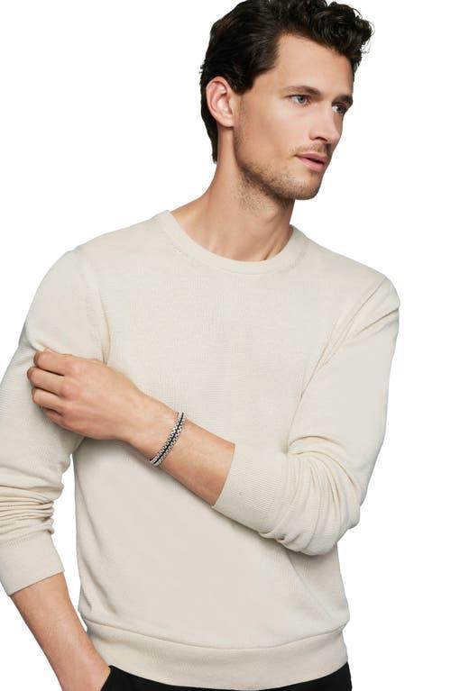 David Yurman Mens Woven Box Chain Bracelet in Sterling Silver with Blue Nylon, 12mm Product Image