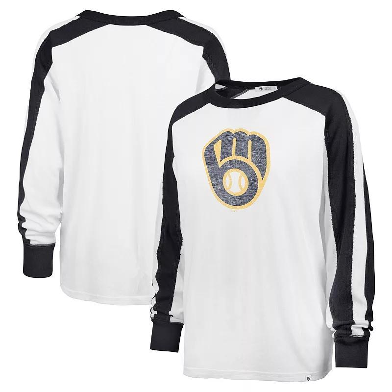 Women's '47 White Michigan State Spartans Premier Caribou Raglan Long Sleeve T-Shirt, Size: Small Product Image