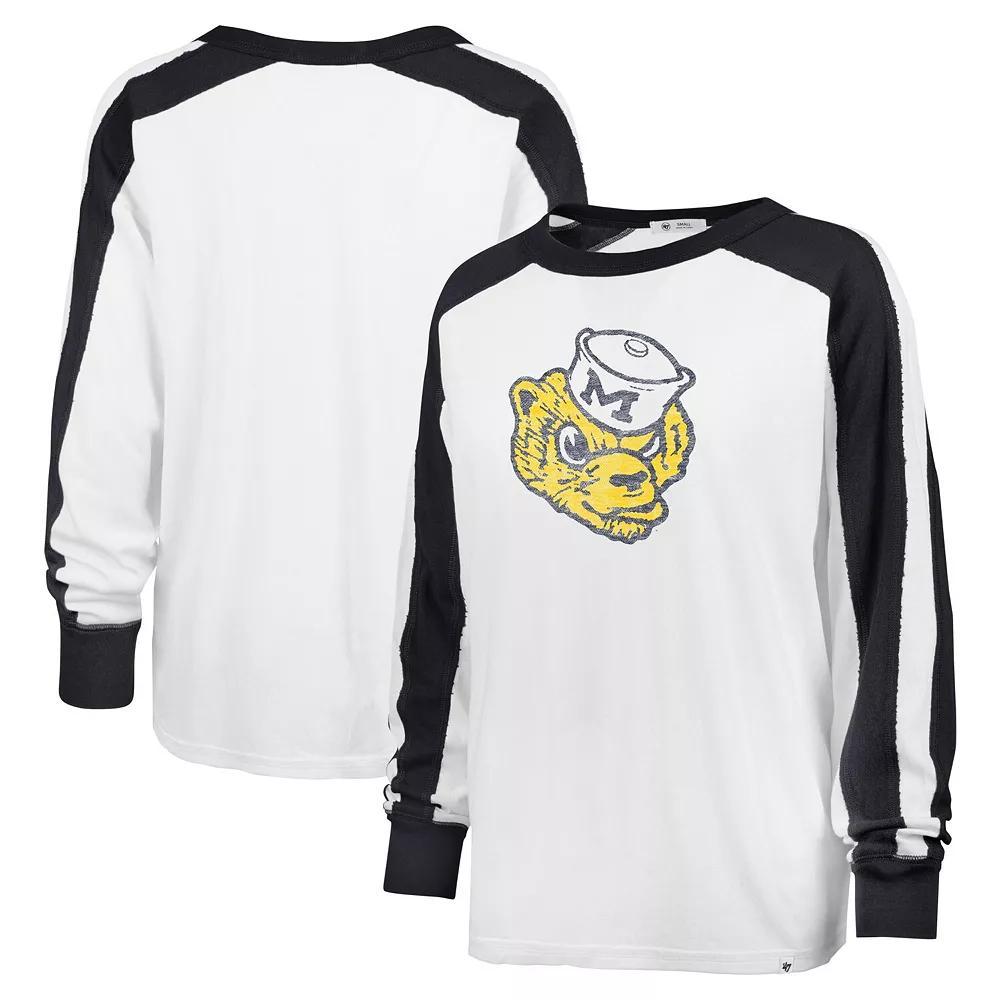 Women's '47 White Alabama Crimson Tide Premier Caribou Raglan Long Sleeve T-Shirt, Size: Medium Product Image