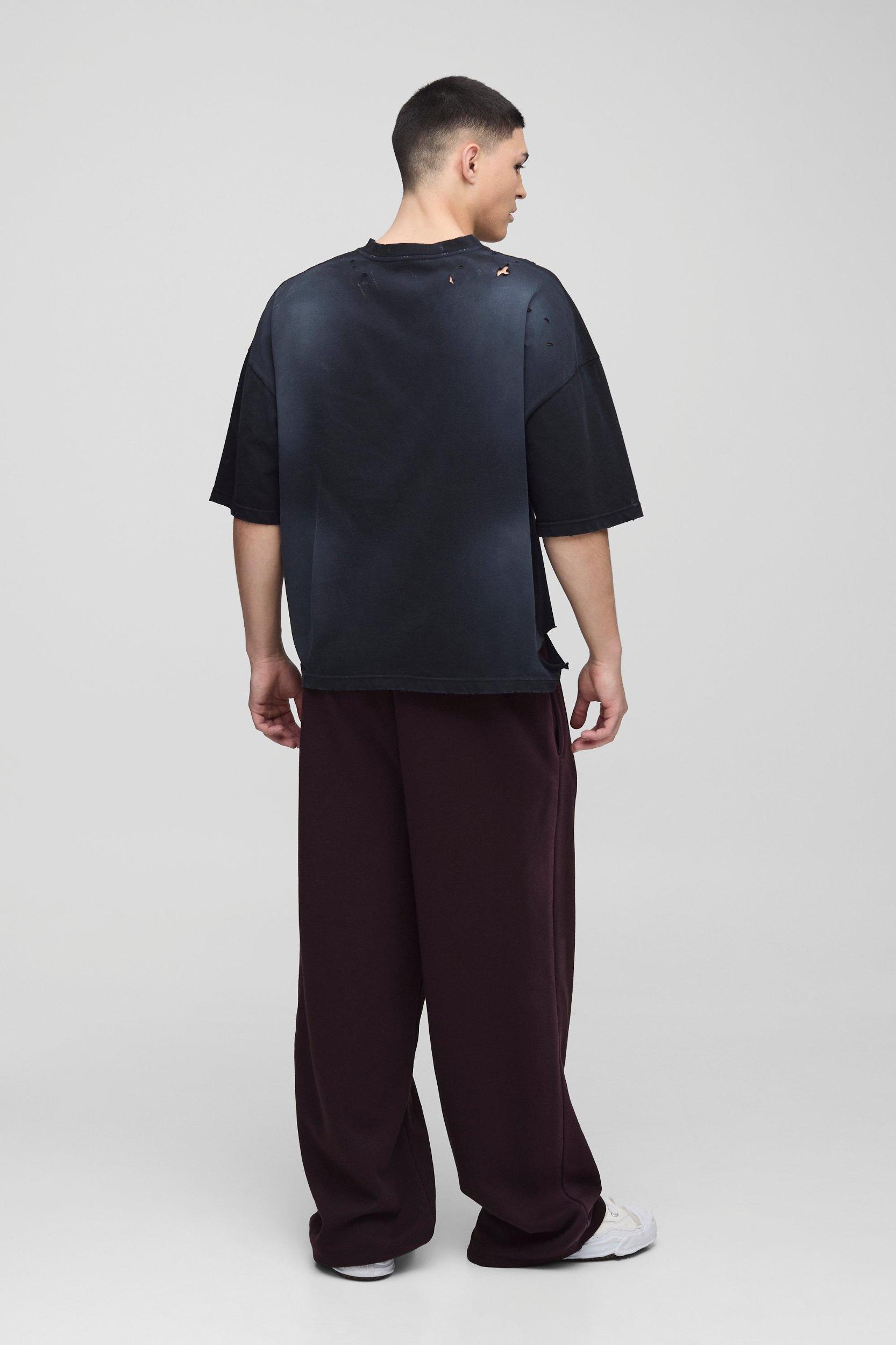 Wide Leg Washed Seam Sweatpants | boohooMAN USA Product Image