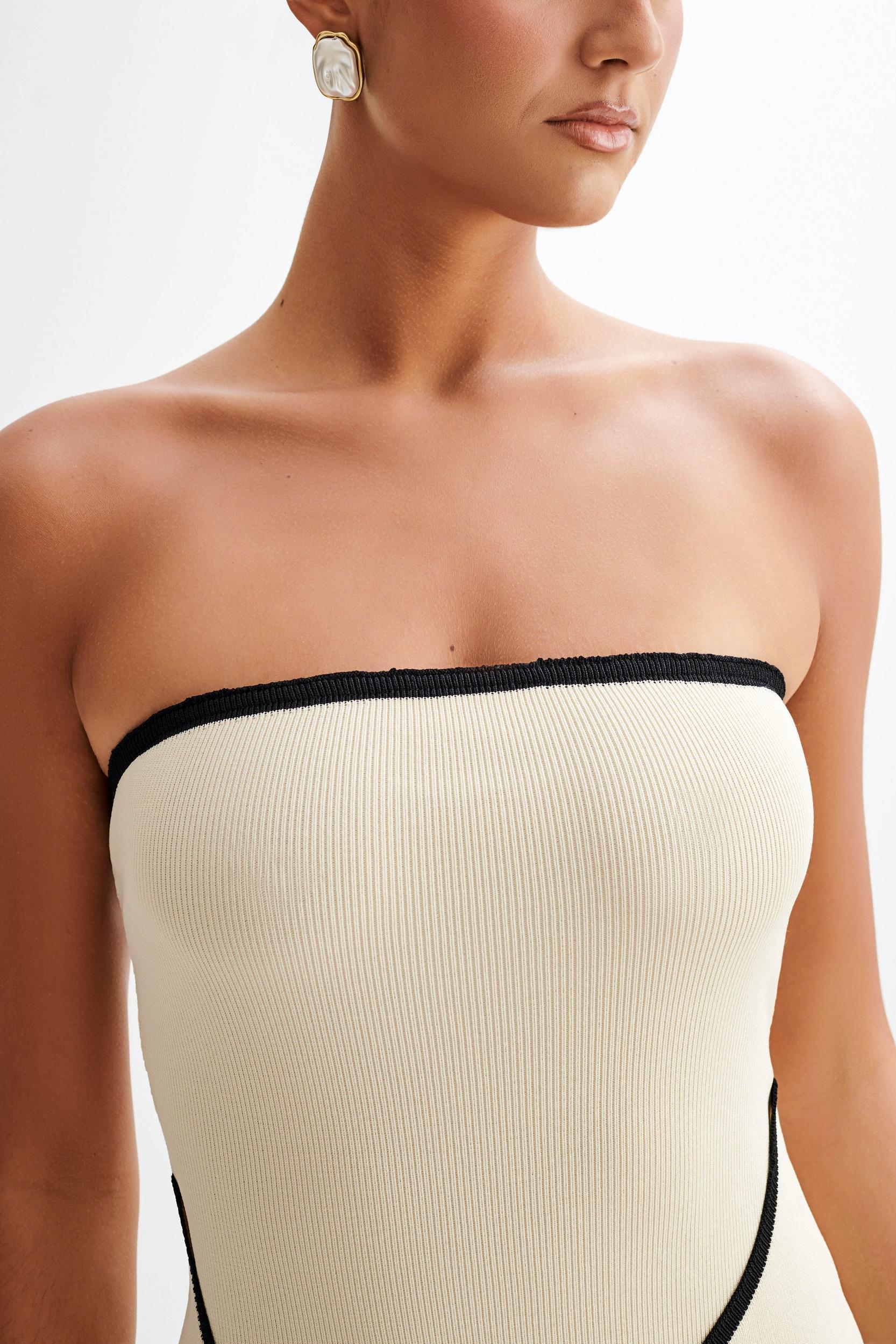 Rian Strapless Knit Mini Dress - Cream Product Image