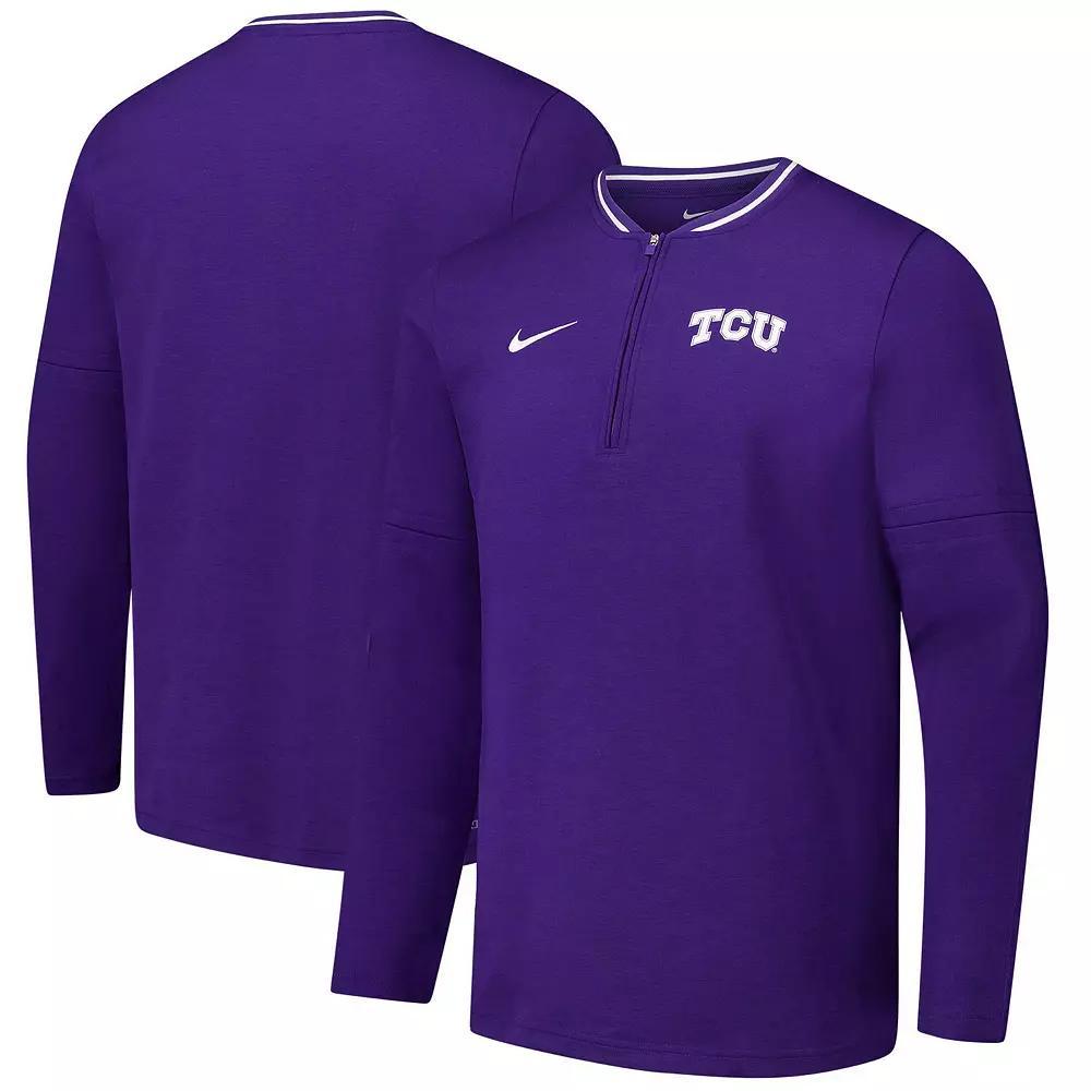Men's Nike Purple TCU Horned Frogs Coaches Quarter-Zip Jacket, Size: 3XL Product Image