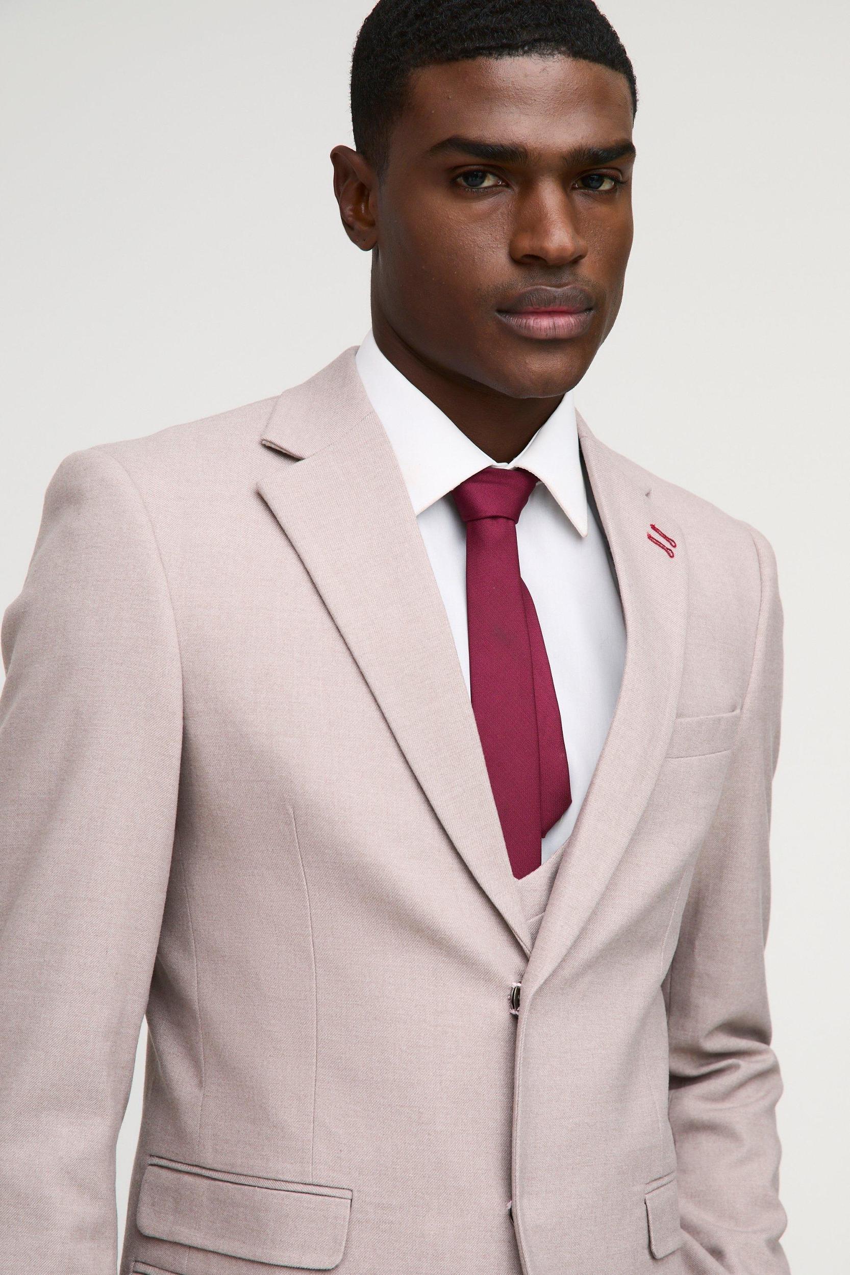 Slim Fit Textured Twill Blazer | boohooMAN USA Product Image