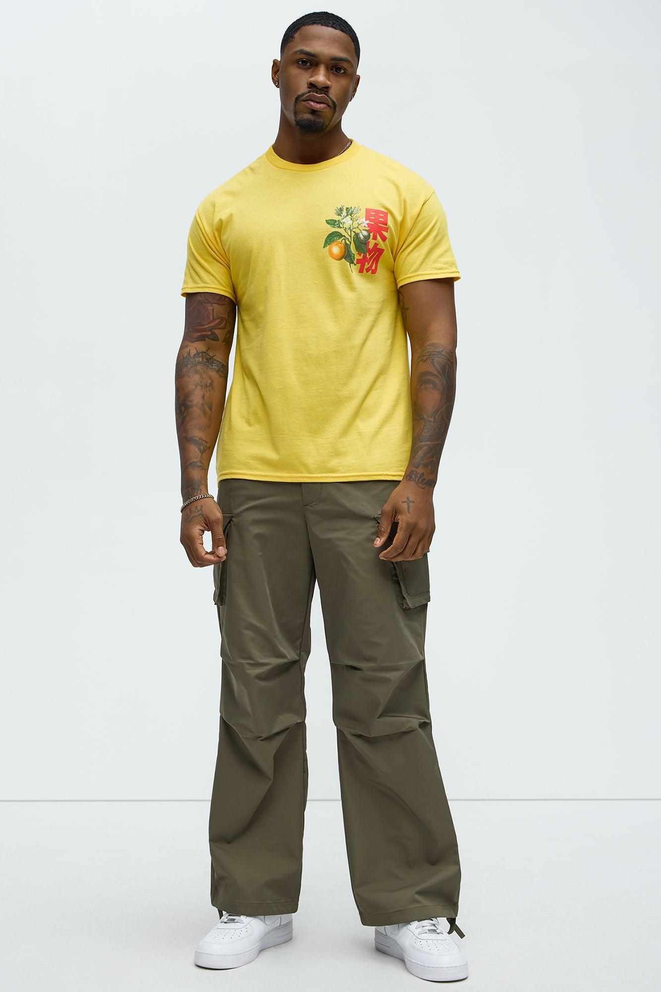 Orange Tree Short Sleeve Crew Neck T shirt - Yellow Product Image