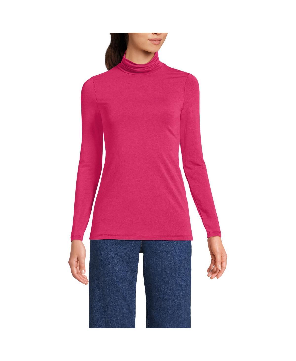Womens Lands End Lightweight Fitted Turtleneck Product Image
