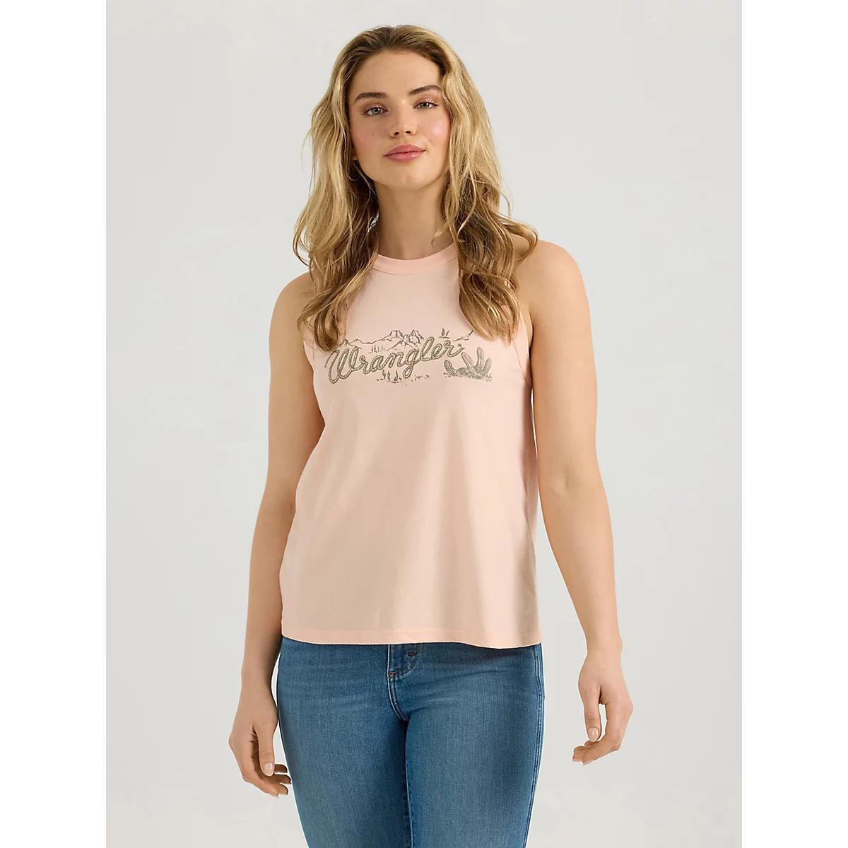 Women's Wrangler Western Graphic Goddess Tank in Croissant Product Image