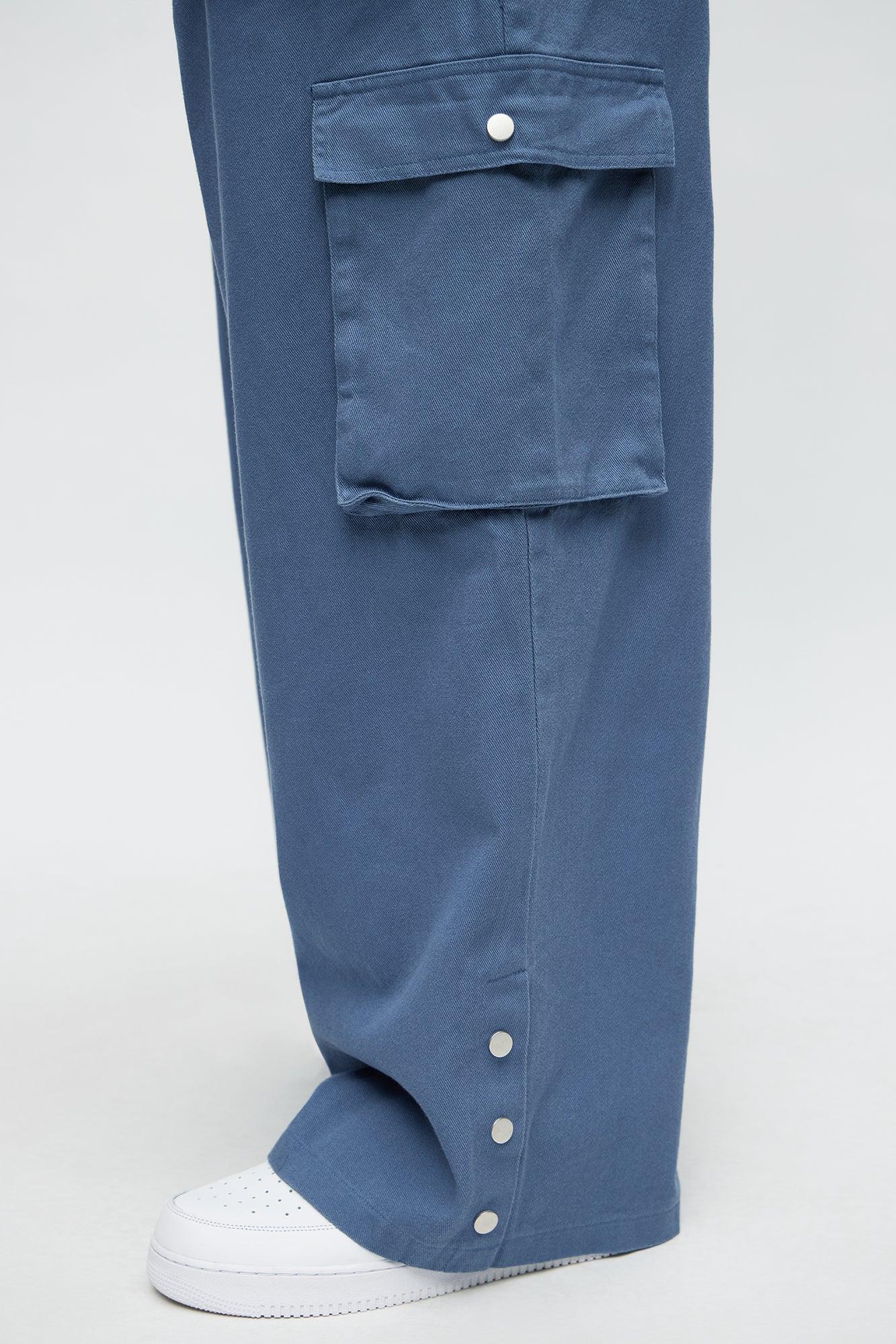 Baggy Play Your Cards Right Cargo Pants - Blue Male Product Image