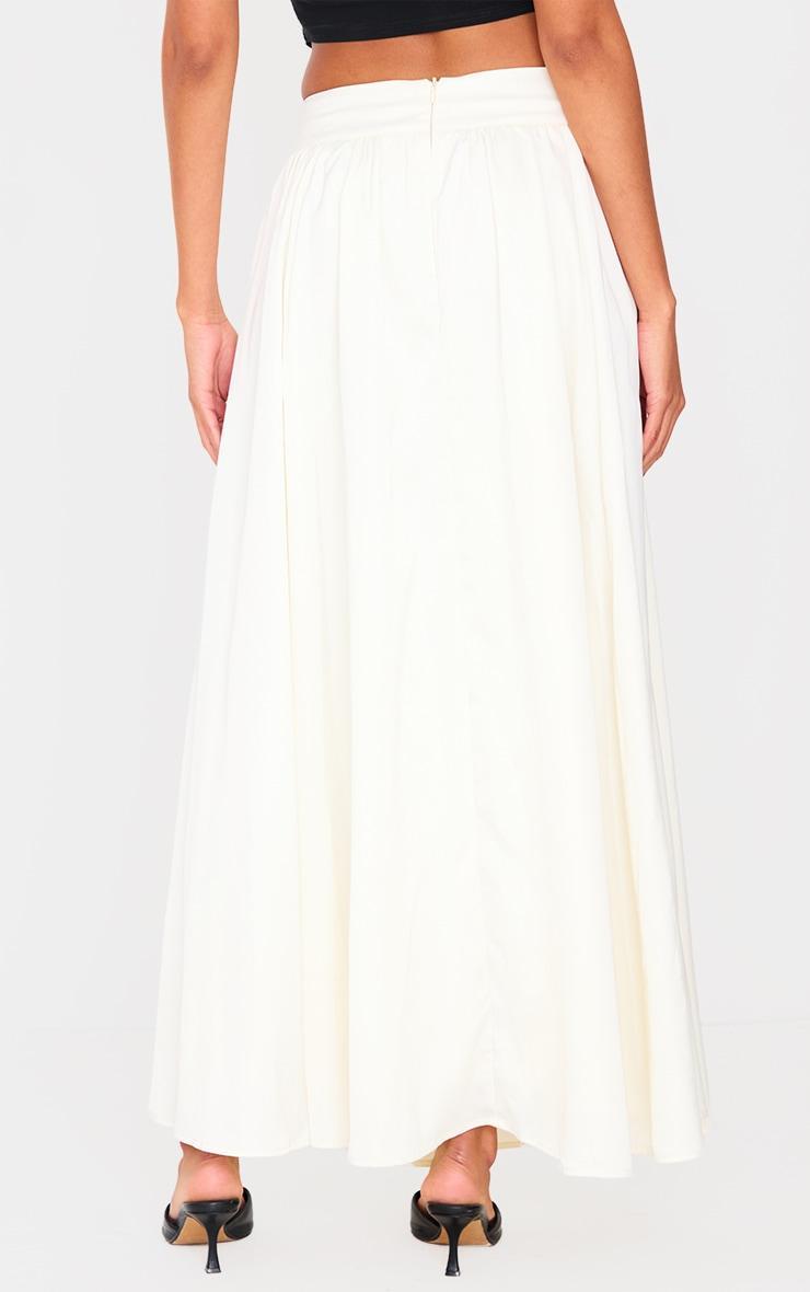 Cream Premium Heavy Satin Maxi Skirt Product Image
