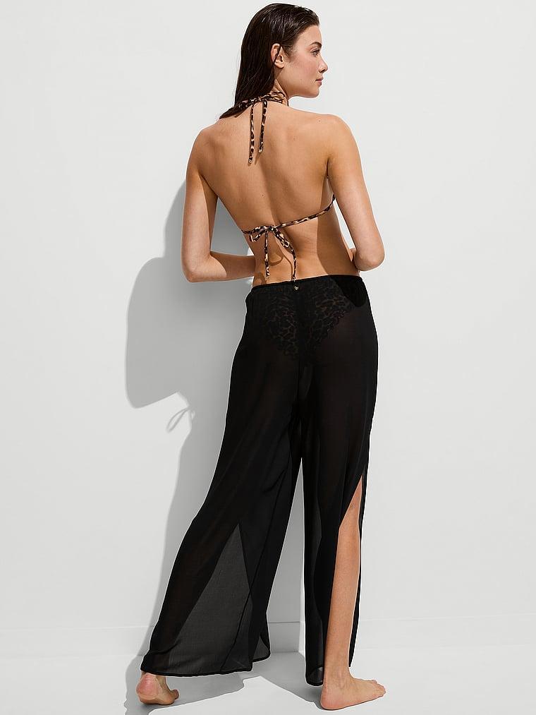Beachwear Sheer Crinkle Wide-Leg Pants Product Image
