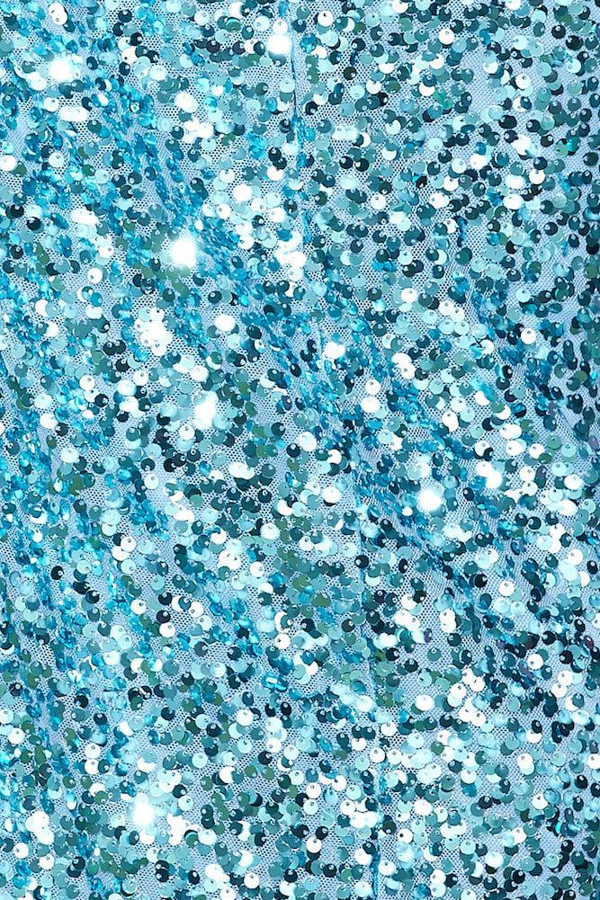 Bright Glimmer Sequin Midi Dress Blue Product Image