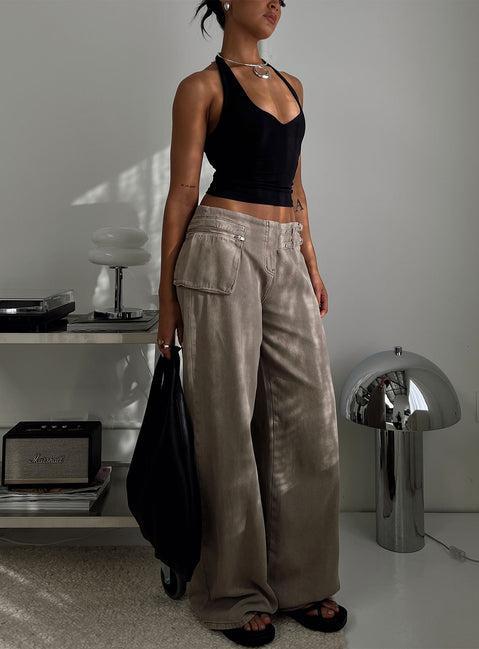 Paltrow Cargo Jeans Washed Brown Product Image