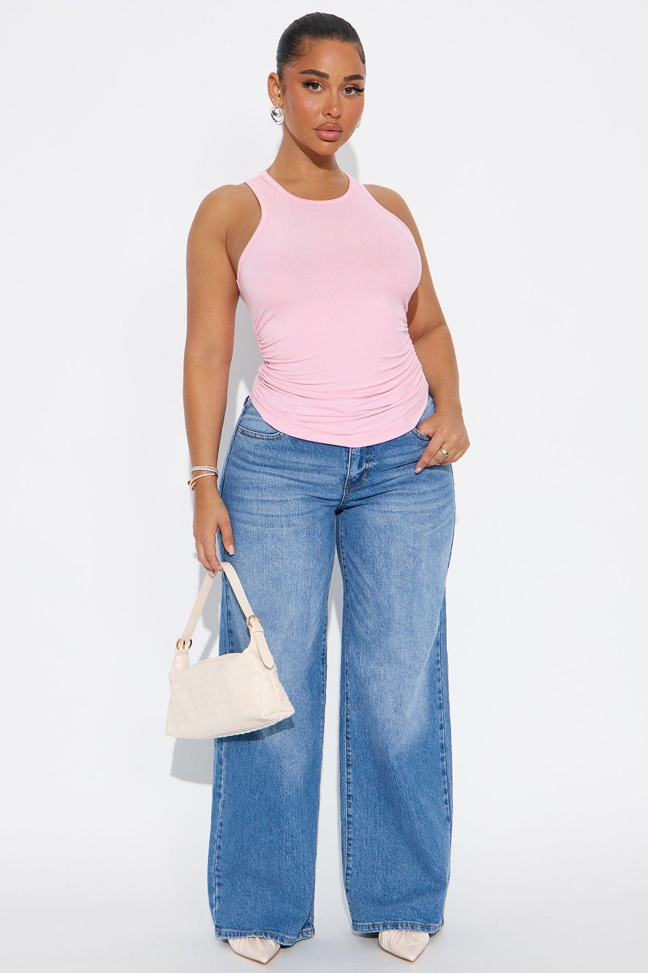 Olympia Ruched Tank Top - Pink Female Product Image