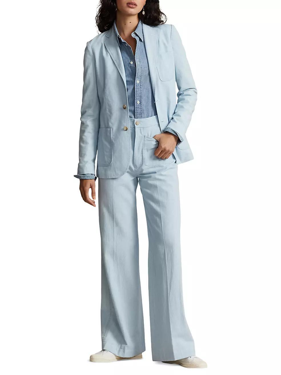 Chambray Cotton Blazer Product Image