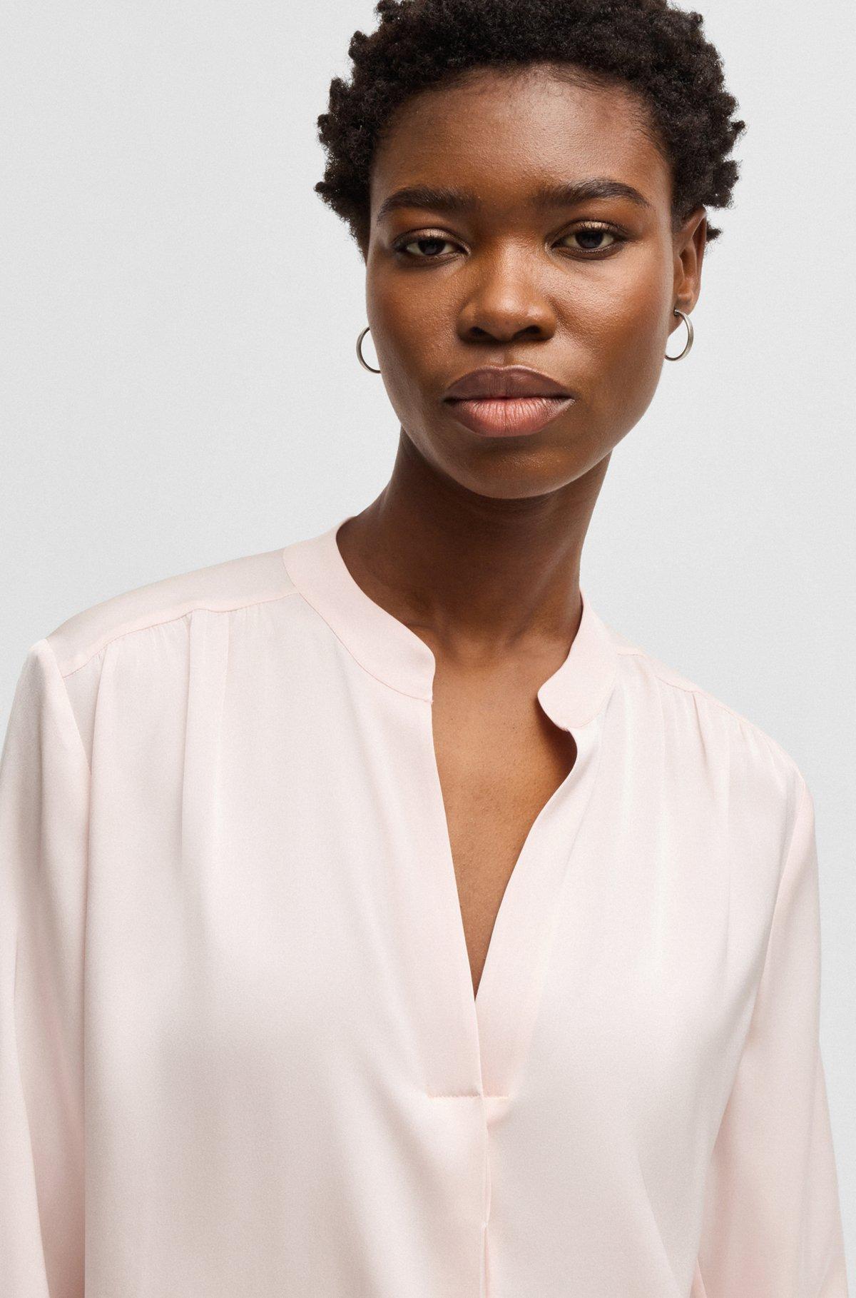 Regular-fit blouse in stretch silk Product Image