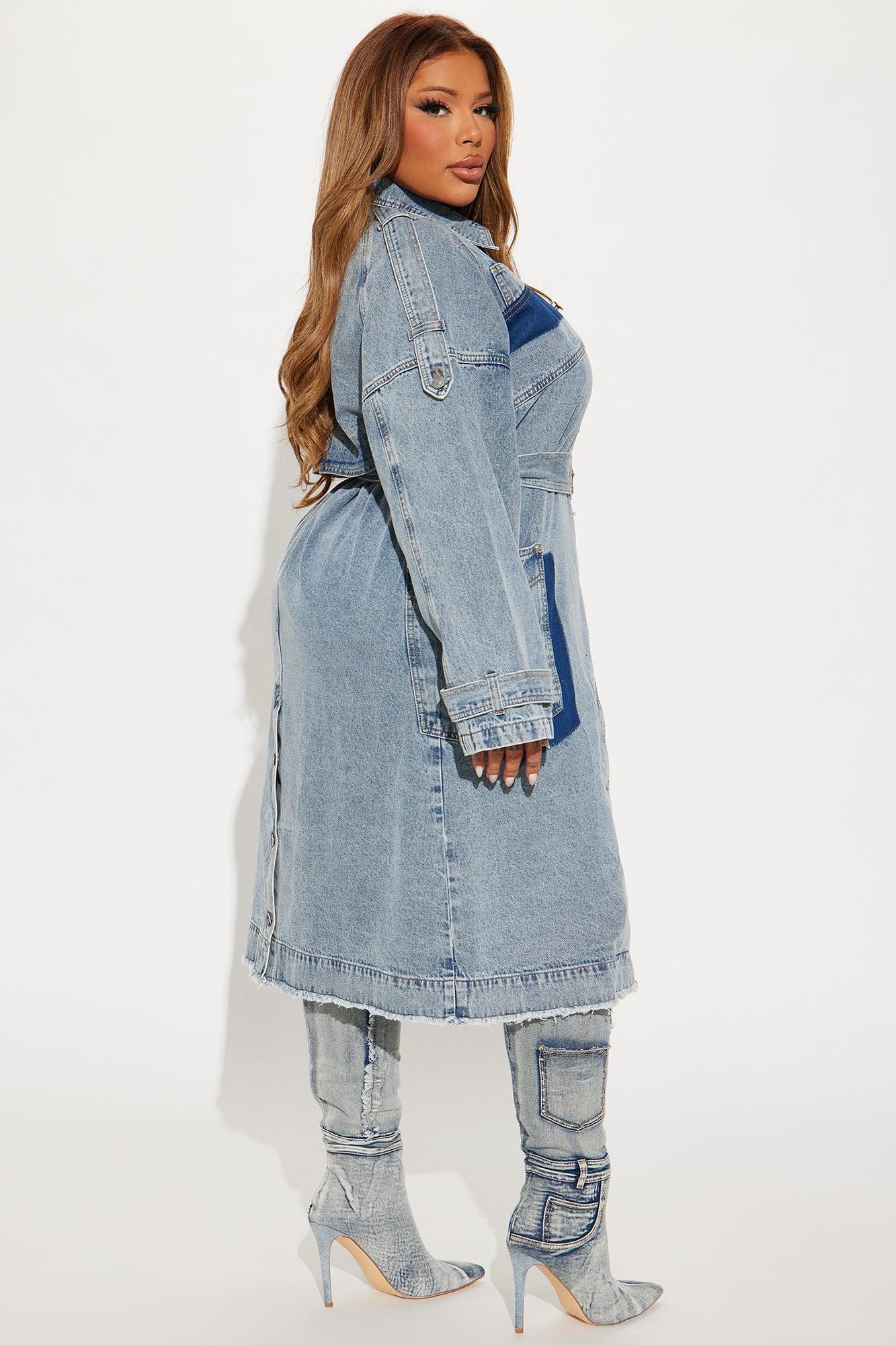 All Mixed Up Denim Trench - Light Wash Product Image