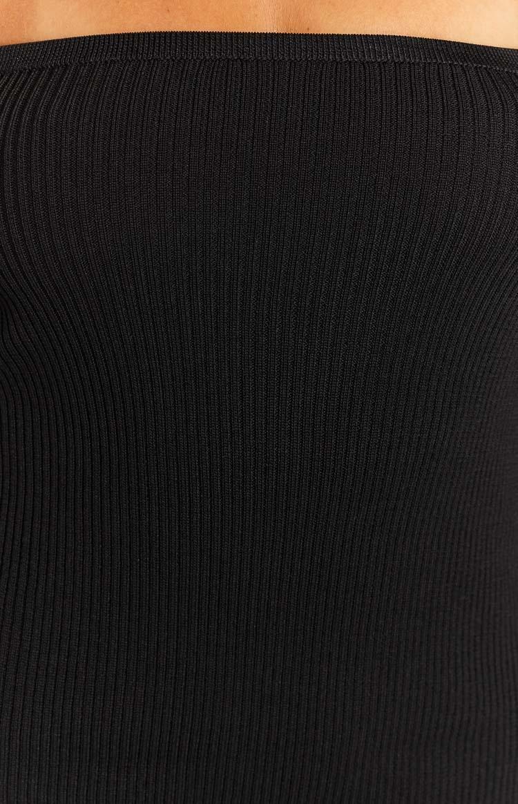 Branca Black Long Sleeve Knit Mini Dress Product Image