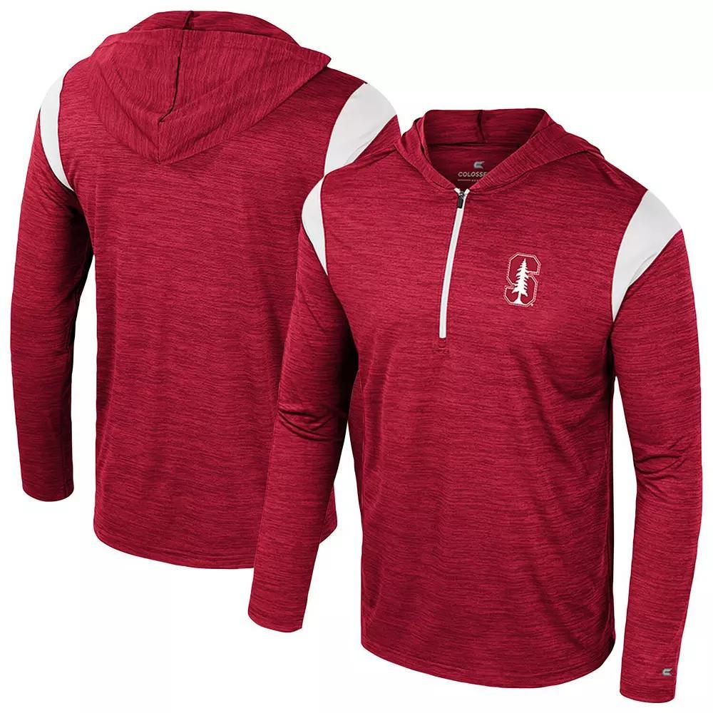 Men's Colosseum Cardinal Stanford Cardinal Dozer Half-Zip Windshirt, Size: Large, Red Product Image