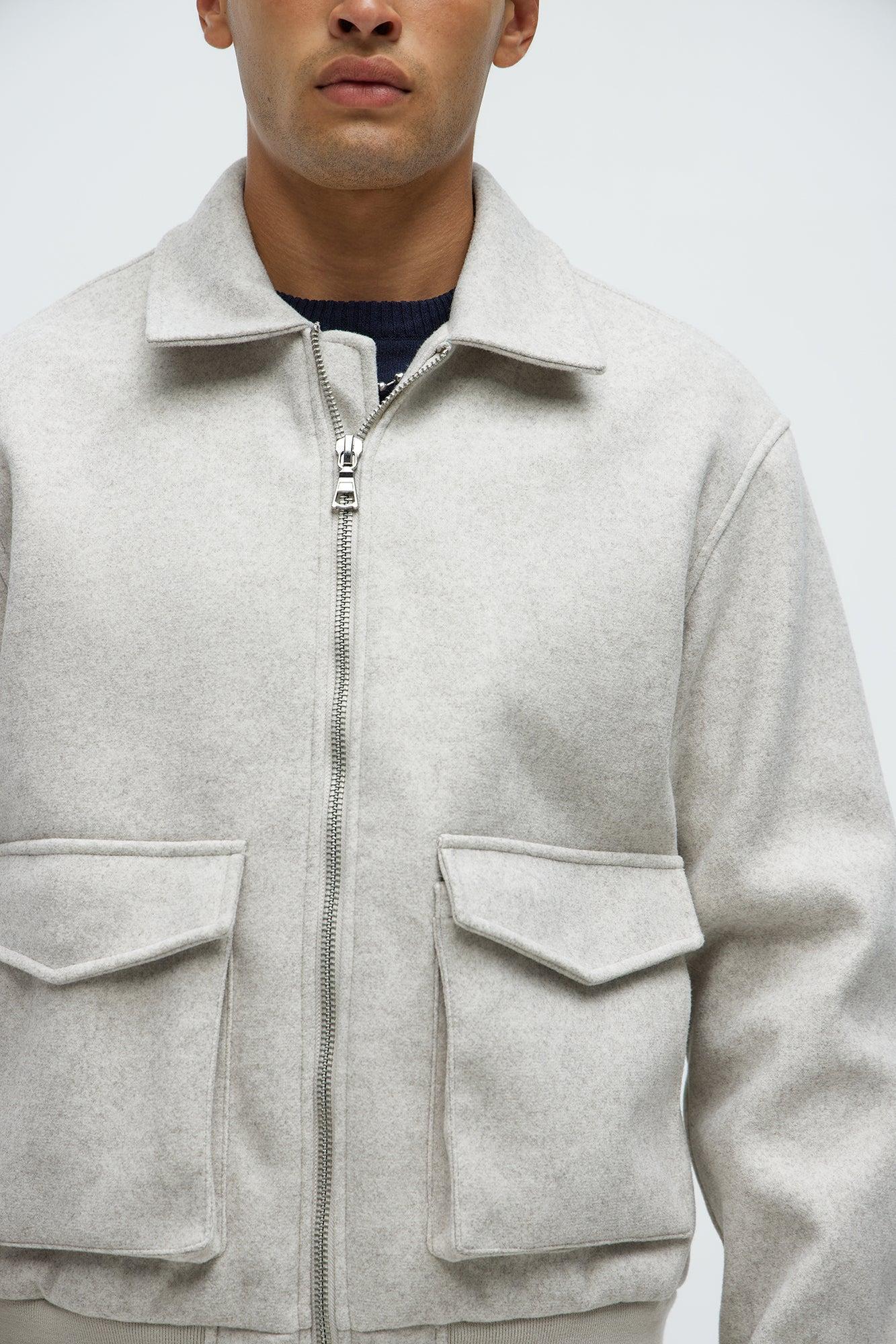 Tayler Utility Blouson Jacket - Oatmeal Product Image