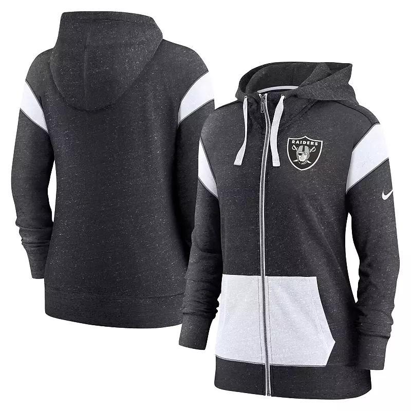 Women's Nike Heather Black/White Baltimore Ravens Monaco Lightweight Full-Zip Hoodie, Size: XS, Charco Product Image