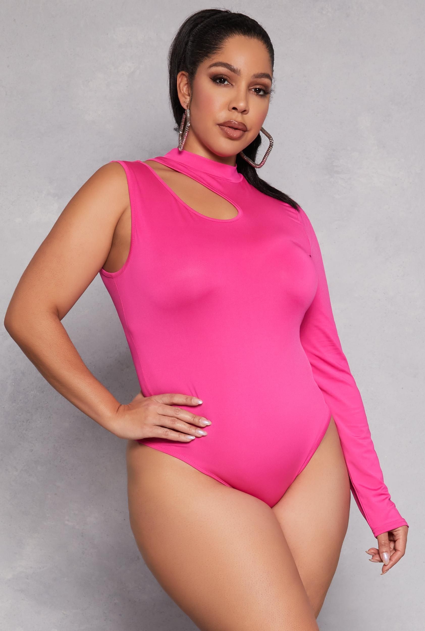 Womens Plus Size Daisy Keyhole Shoulder Bodysuit Product Image