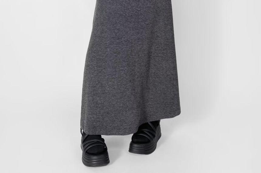 High Rise Plain Mermaid Maxi Skirt Product Image