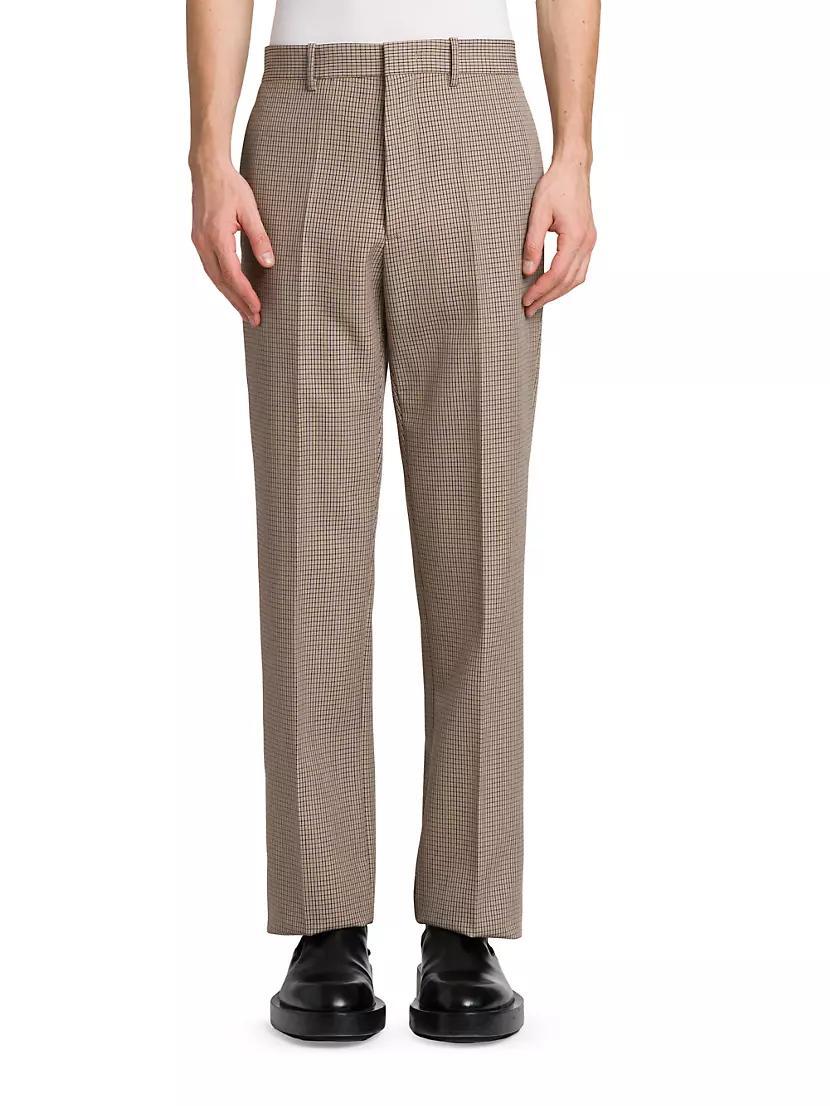 Wool Shadow Plaid Trousers Product Image