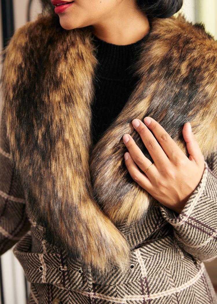 Elegance Reimagined Fur Trim Coat Product Image