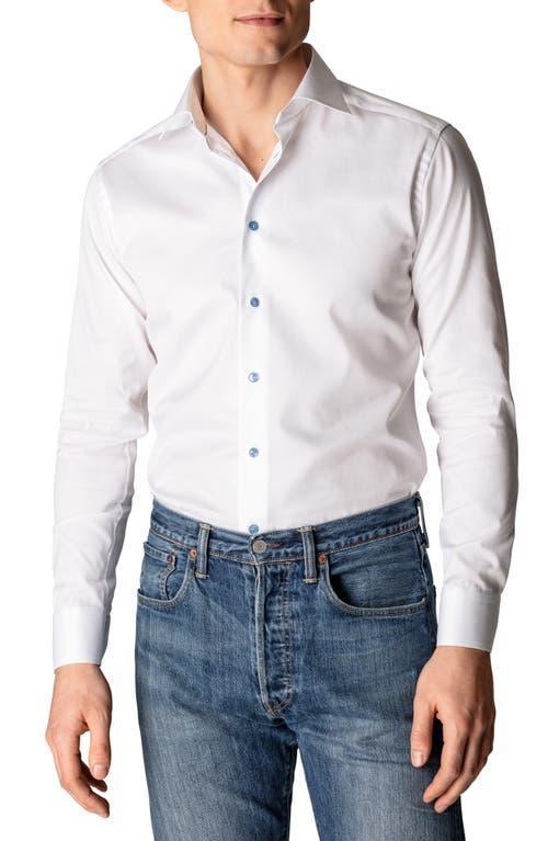 Eton Contemporary Fit Contrast Blue Button Shirt Product Image