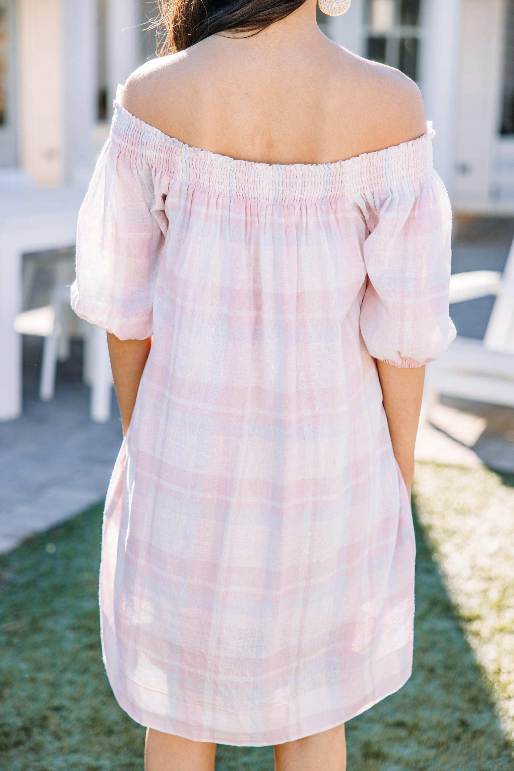 Feeling So Special Pink Plaid Babydoll Dress Female Product Image