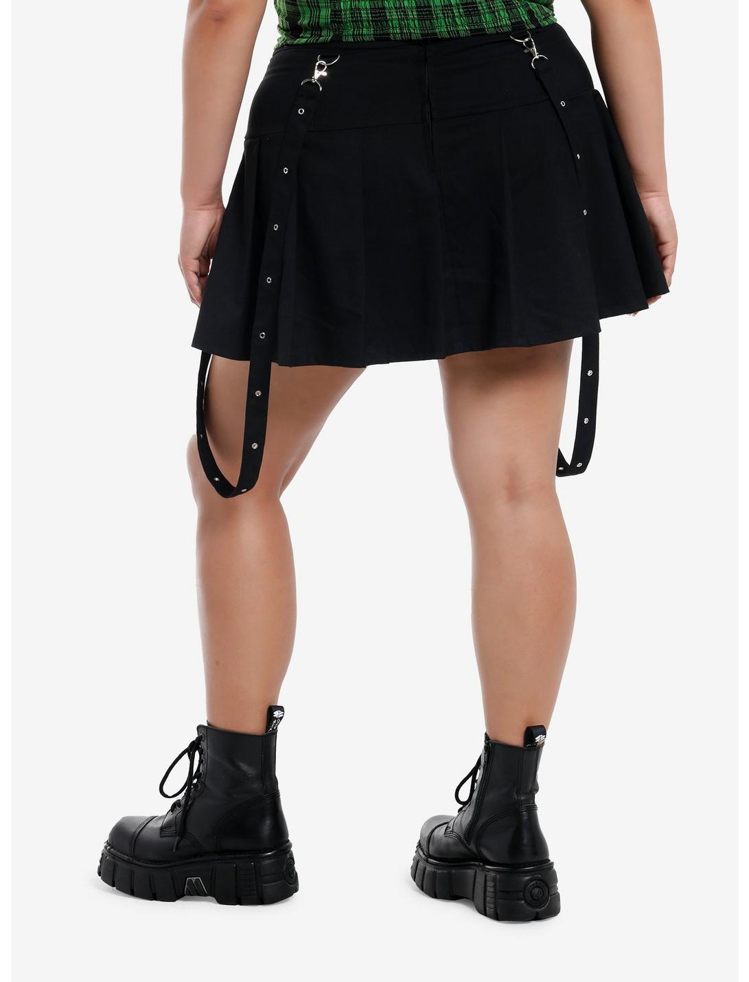 Social Collision Black Buckle Grommet Suspender Skirt Plus Size Product Image