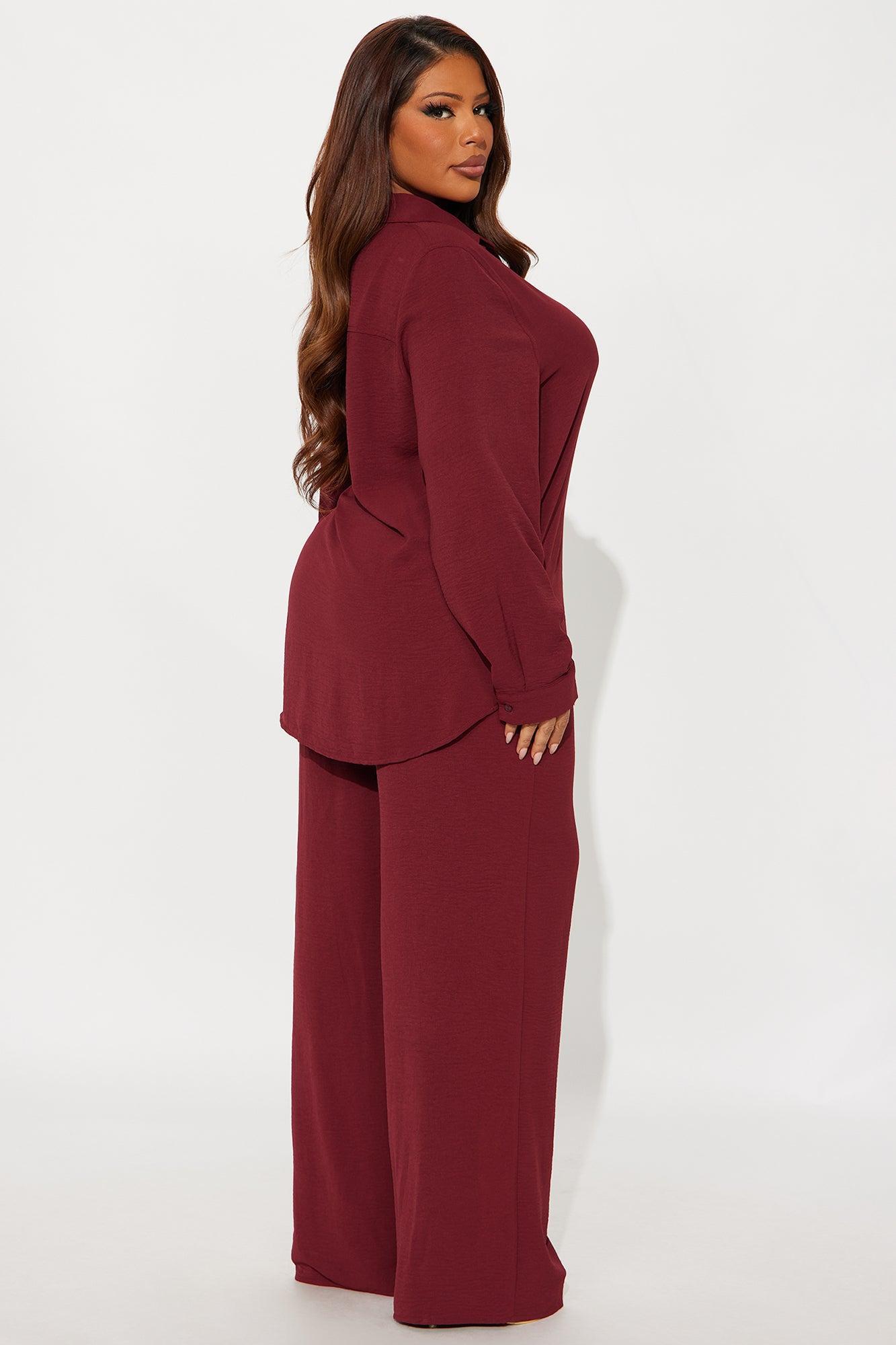 Makenzie Pant Set - Wine Product Image