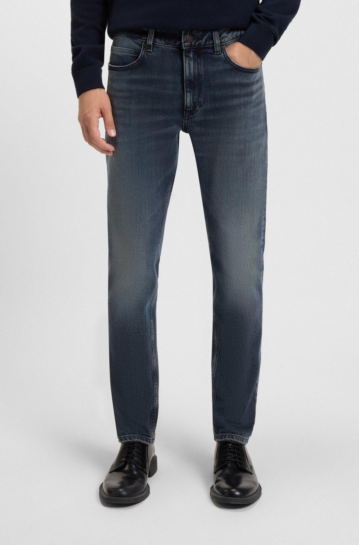 Extra-slim-fit jeans in mid-blue stretch denim Product Image