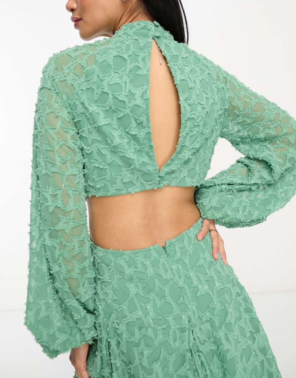 ASOS DESIGN high neck mini dress with cut out detail Product Image