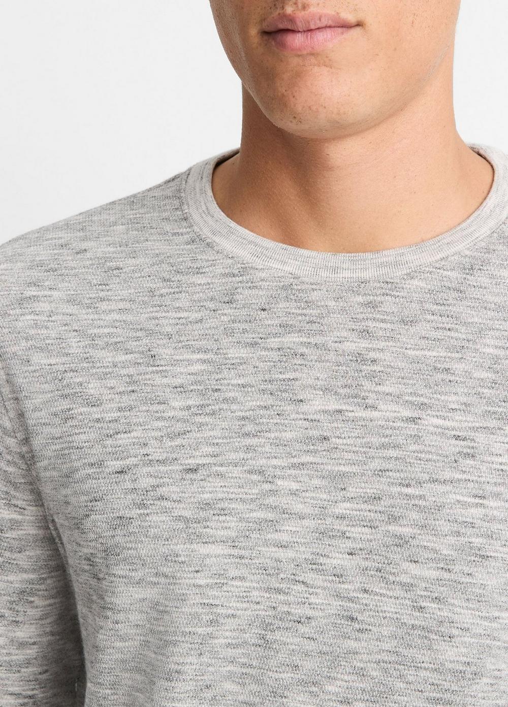 Mens Space-Dye Cotton-Blend Long-Sleeve T-Shirt, Black/off White, Size XL Vince Product Image