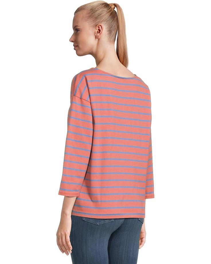 Heritage Mariner Top Split-Neck Polo Three-Quarter-Sleeve Stripe Product Image
