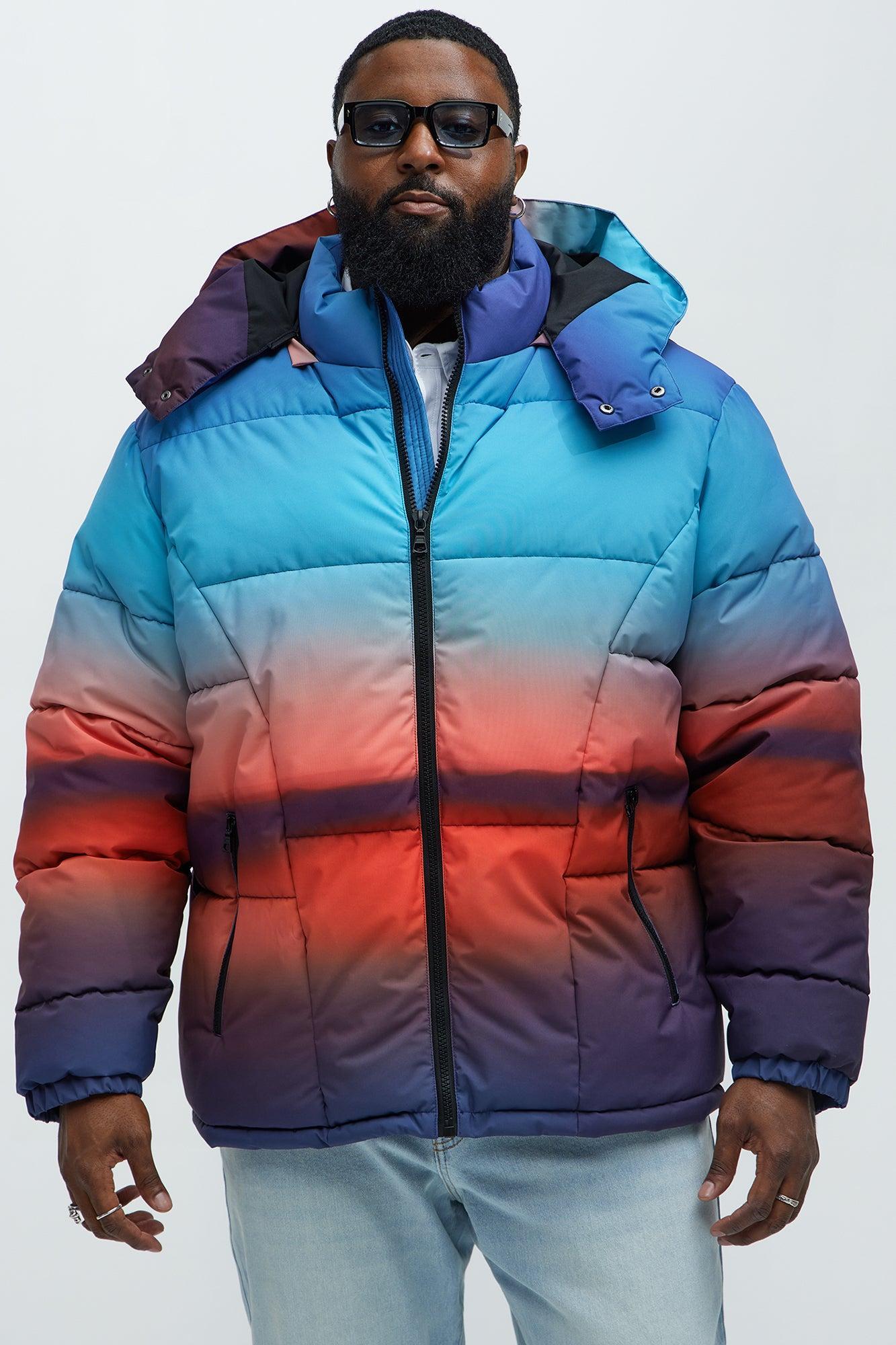 Sunrise Hooded Puffer Jacket - Blue/combo Product Image