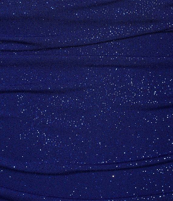 B. Darlin Cowl Neck Ruched Glitter Dress Product Image