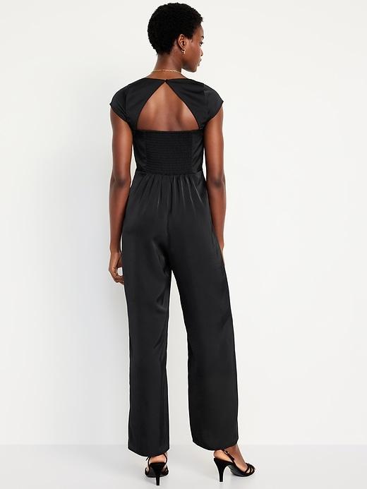 Fit &amp; Flare Satin Jumpsuit Product Image