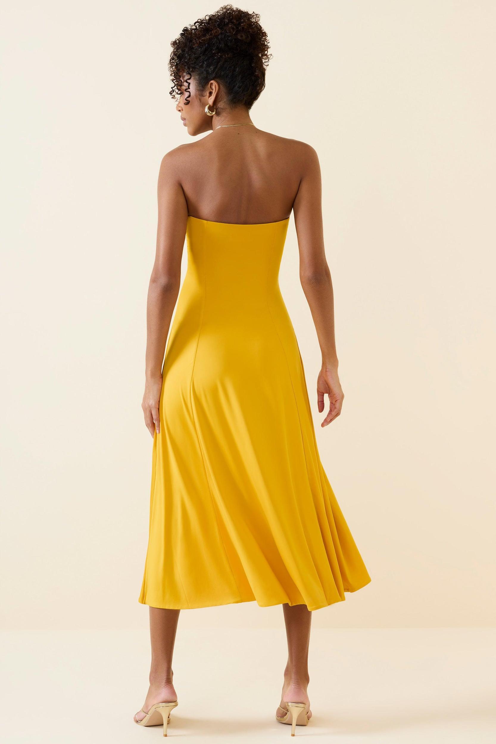 Bandeau Midaxi Dress in Golden Yellow Product Image
