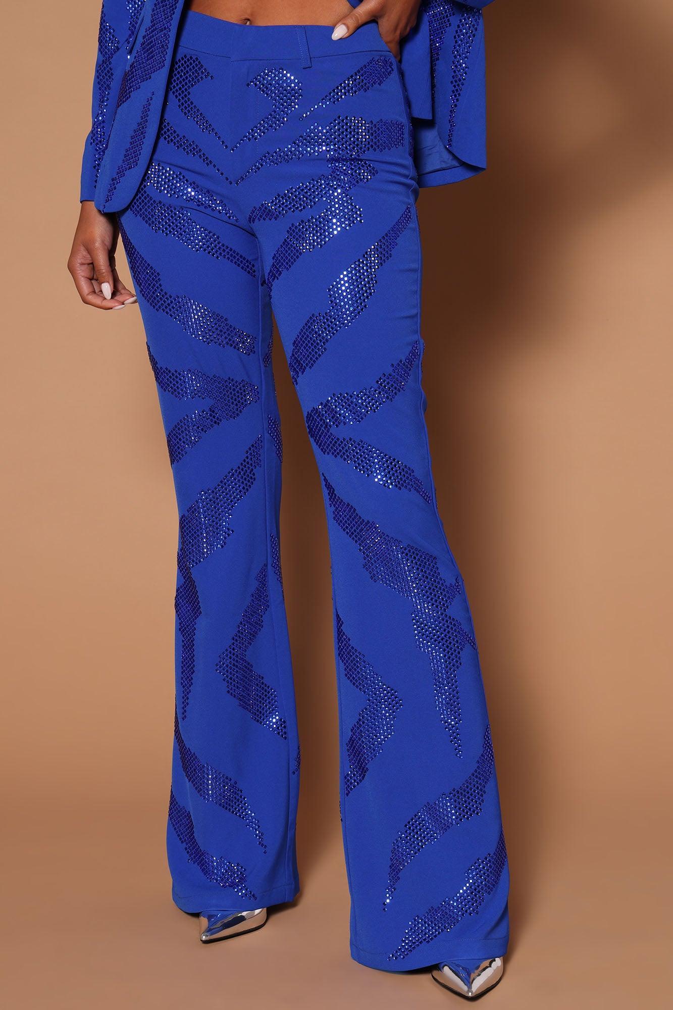 Gina Embellished Wide Leg Pant - Royal Product Image
