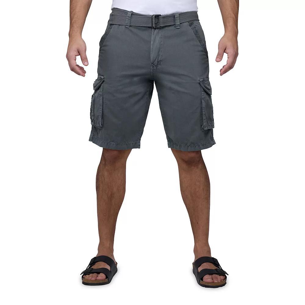 Men's RAW X by Xray Regular-Fit Belted Button Cargo Shorts, Size: 34, Gray Product Image