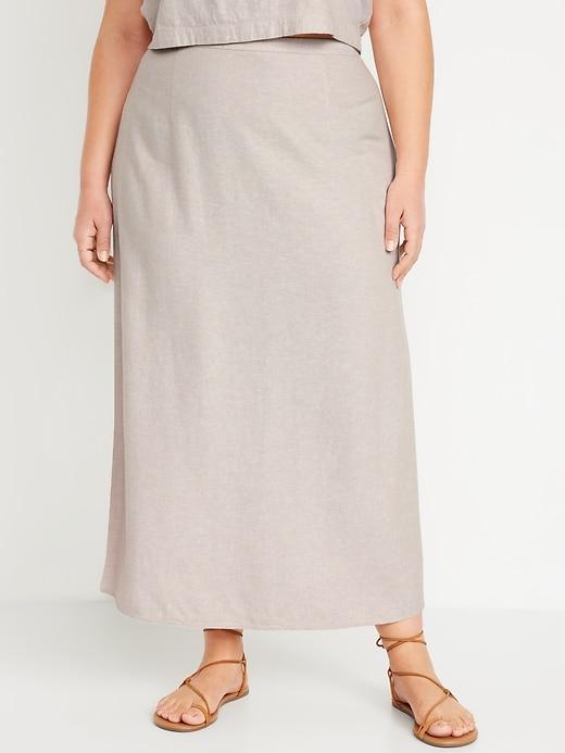 Linen-Blend Maxi Skirt Product Image
