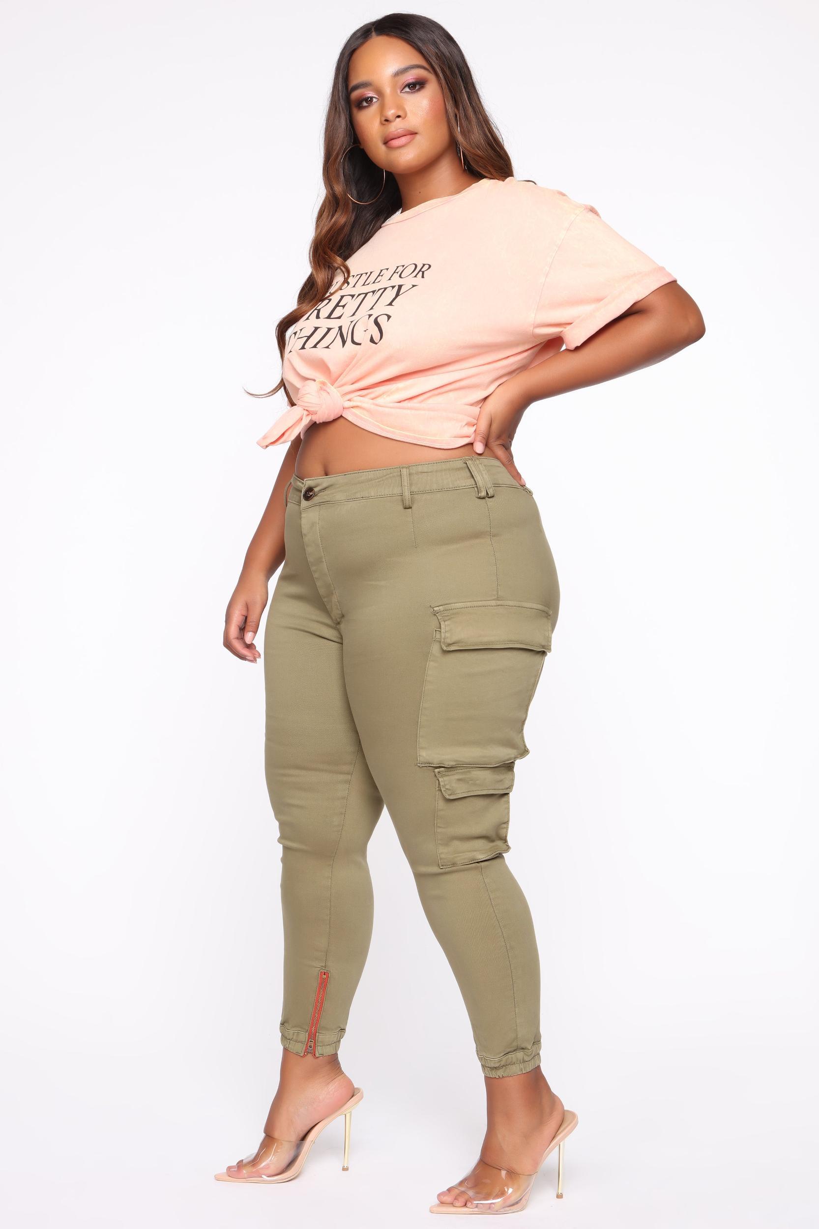Kalley Cargo Pants - Olive Product Image