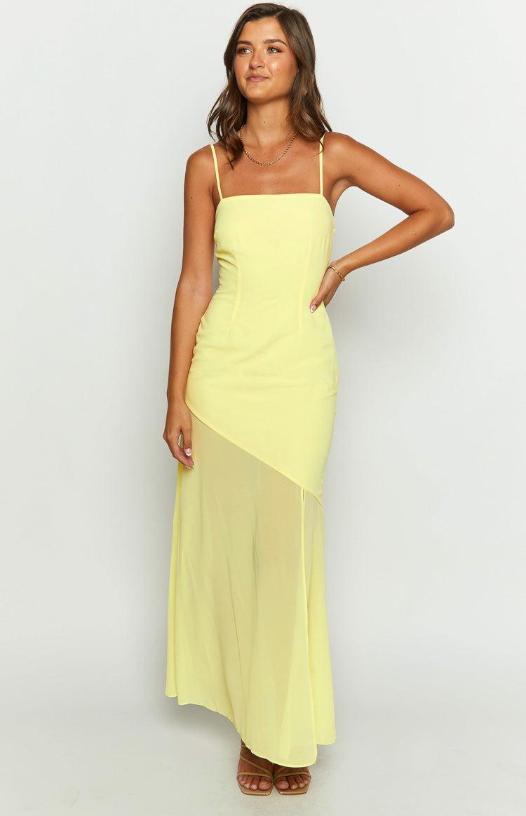 Karmic Yellow Chiffon Maxi Dress Product Image
